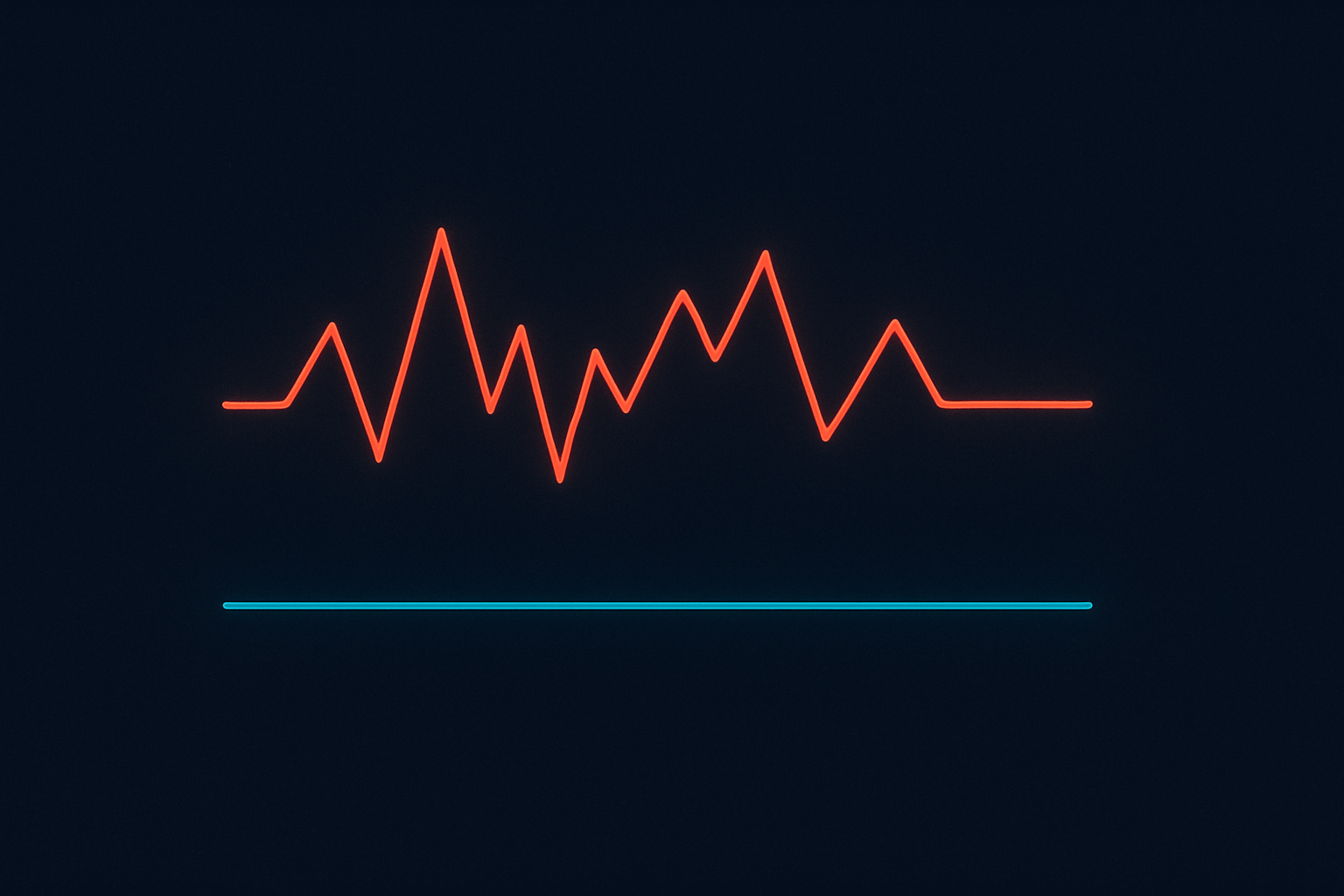 A chaotic emotion curve beside a flat, disciplined line.